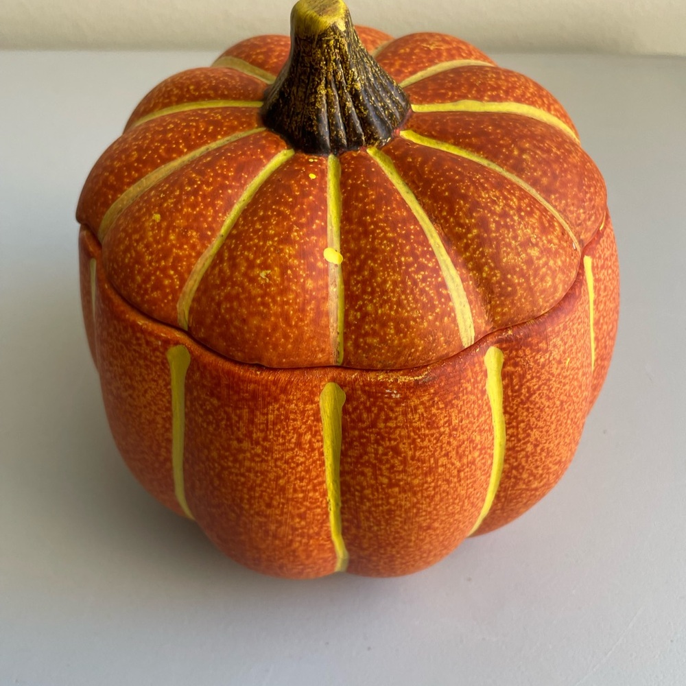 Orange and Yellow Pumpkin Two Piece Candy Container